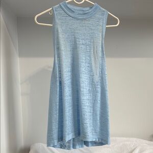 Free People Sky Blue Sleeveless Mock Tank Top